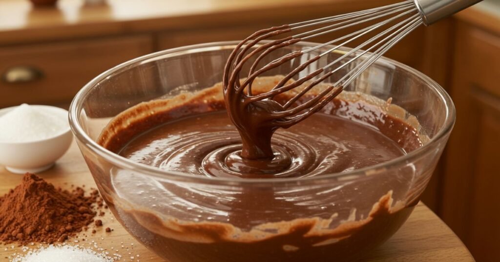 Cake batter of Viral Dubai Chocolate Cake