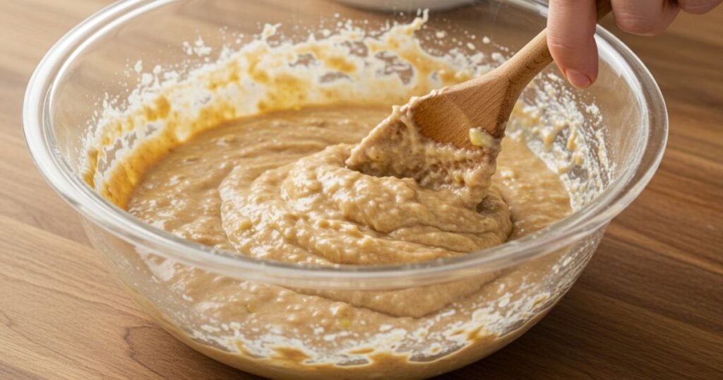 Mixing Banana Zucchini Muffin Batter