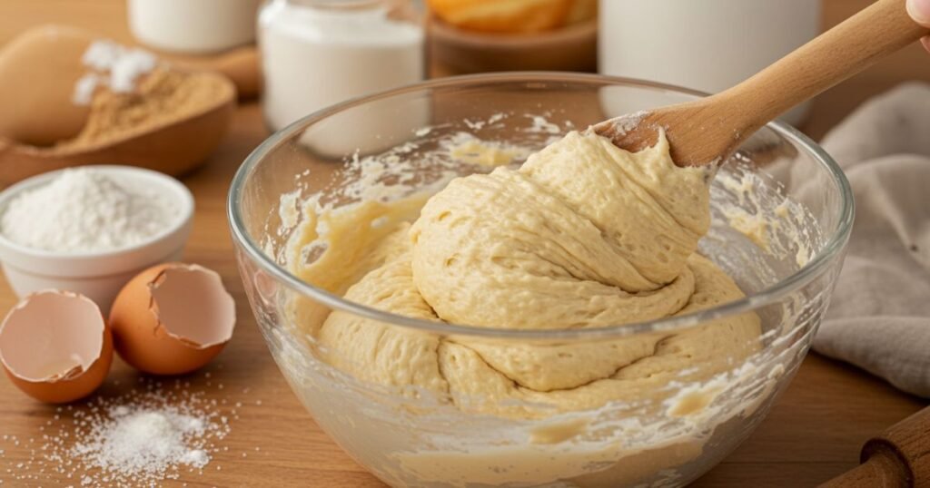 Mixing Maple Donut Bar Dough
