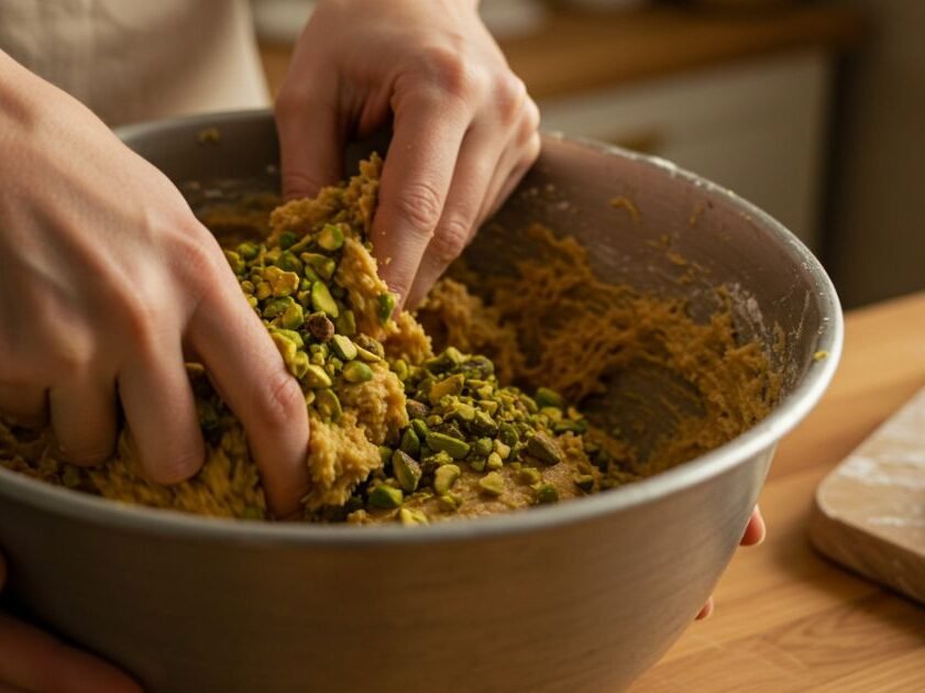 Mixing Pistachio Cookie Dough