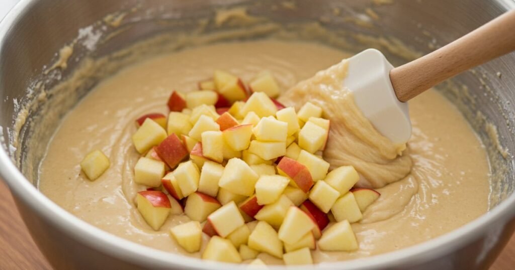 Mixing the Apple Fritter Ingredients