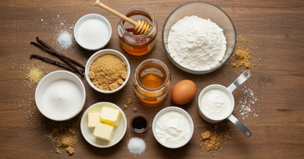 ingredients for Russian Honey Cake Medovik
