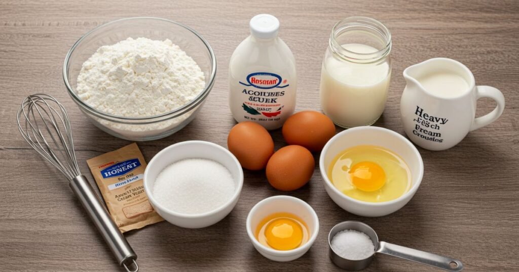 ingredients of Bavarian cream donuts