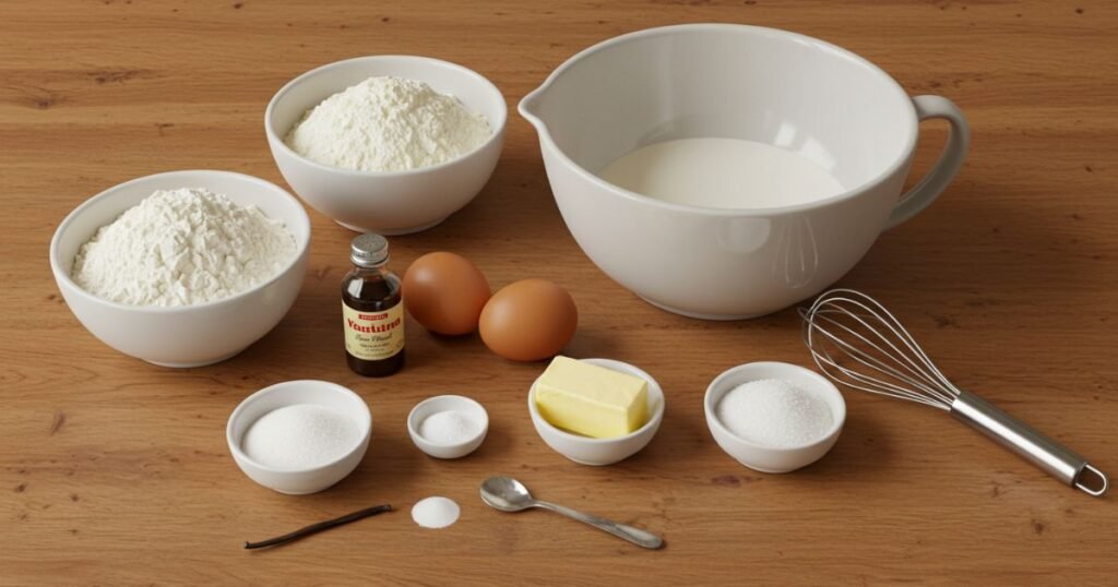 Crepe Ingredients Flat Lay