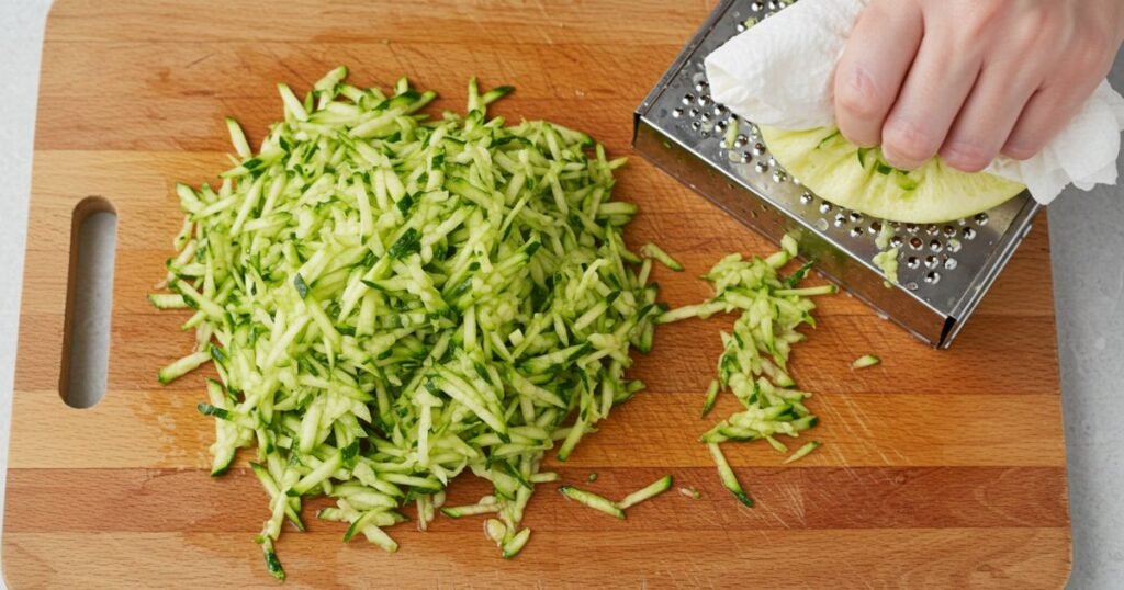 Freshly Grated Zucchini Prep