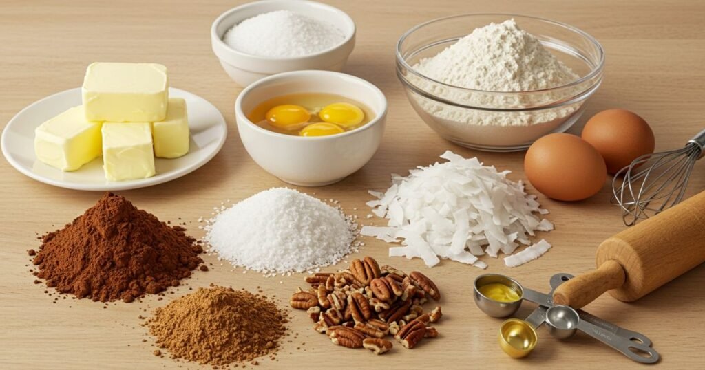 German Chocolate Cookie Ingredients
