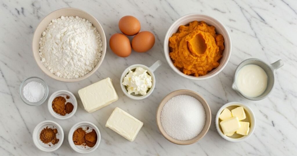Ingredients Flat Lay for Pumpkin Muffins