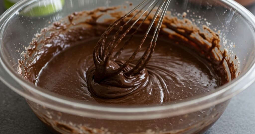 Mixing Chocolate Cake Batter