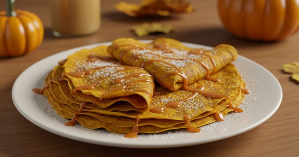 Pumpkin Crepes Plated with Topping