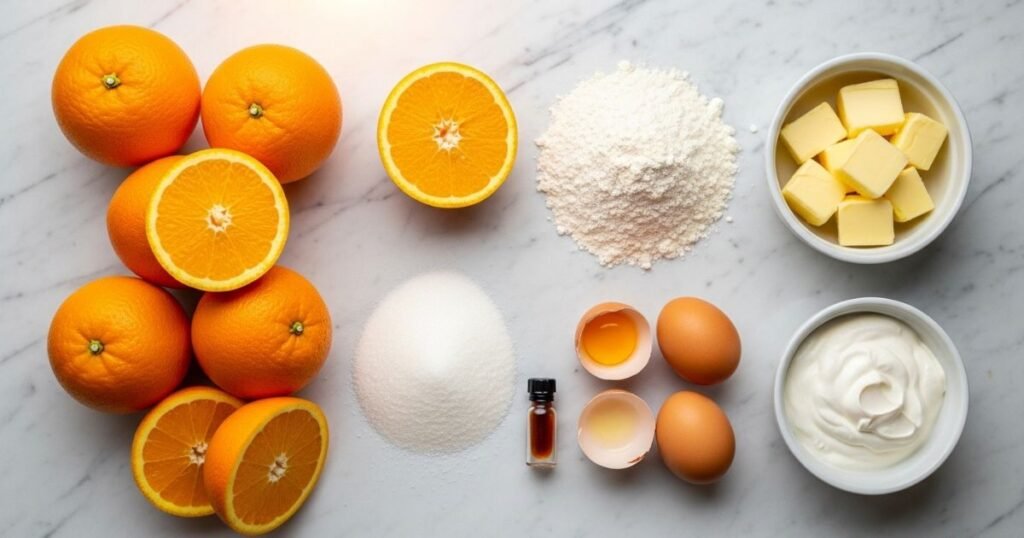 Fresh Ingredients for Orange Layer Cake