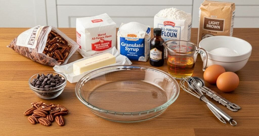 Ingredients for Texas Chocolate Pecan Pie