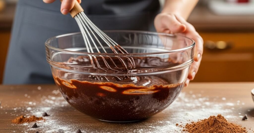 Mixing the Chocolate Cake Batter