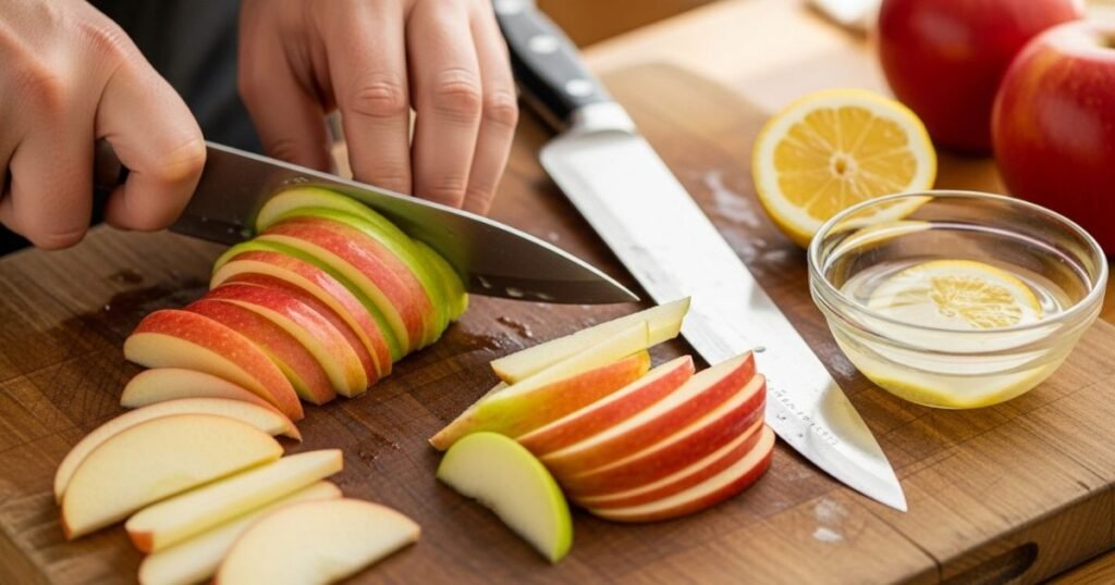 Preparing Crisp Apples for Coleslaw