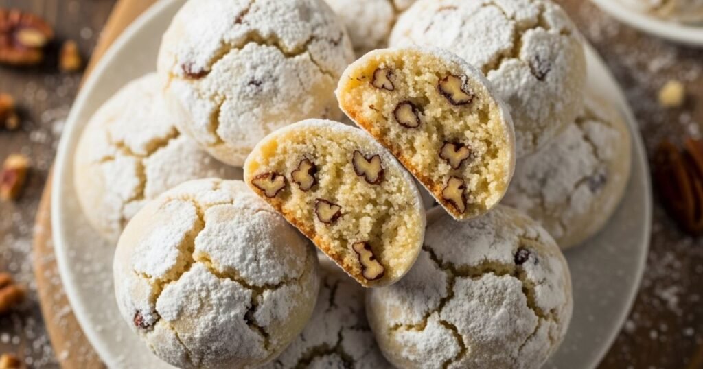 Buttery Pecan Snowball Cookies