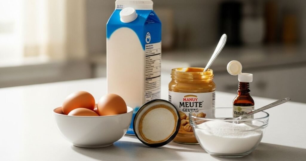 Ingredients for Amish Peanut Butter Cream Pie
