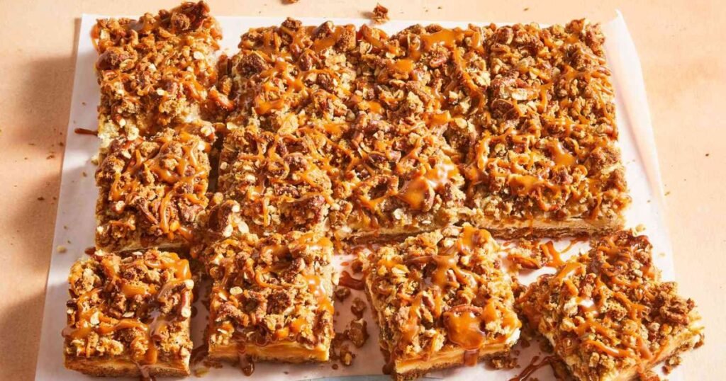 Caramel apple cheesecake bars