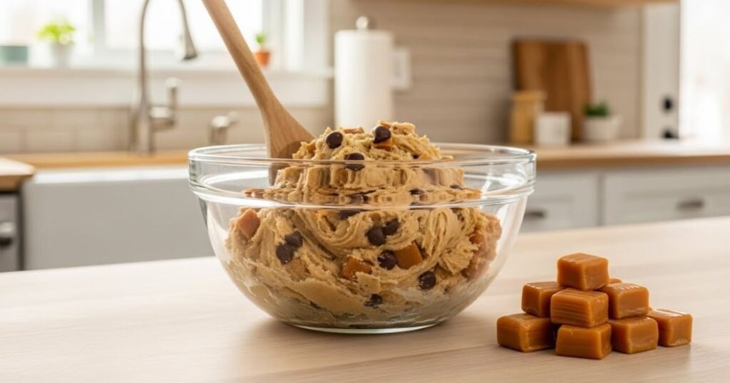 Cream cheese cookie dough being mixed before baking