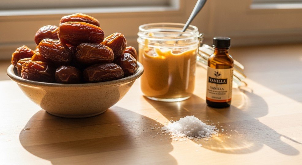 ingredients for date caramels