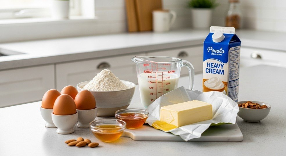 Ingredients needed to make German Bee Sting Cake