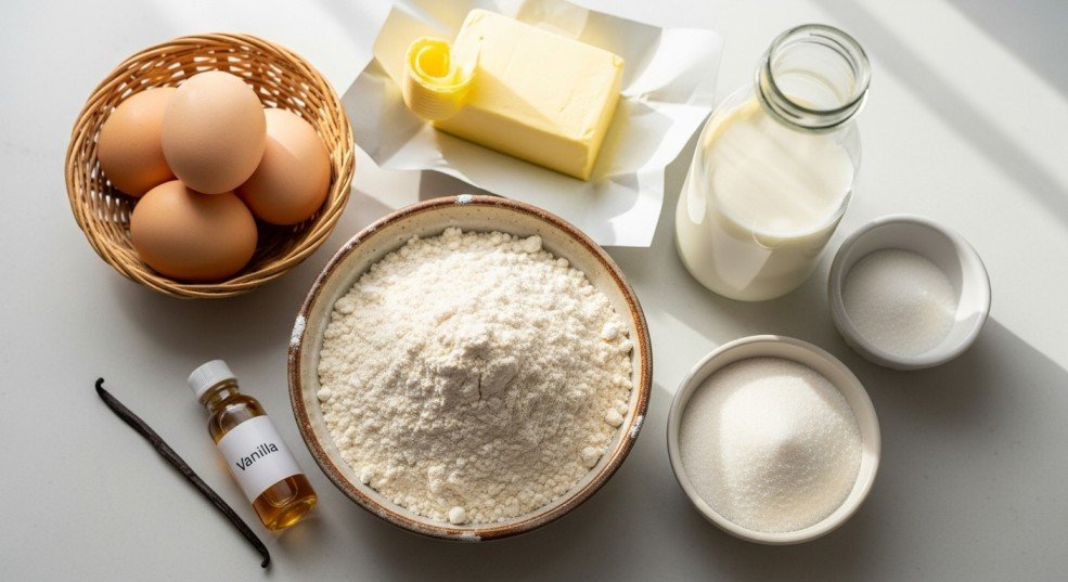 Ingredients needed to make Russian Napoleon Cake from scratch