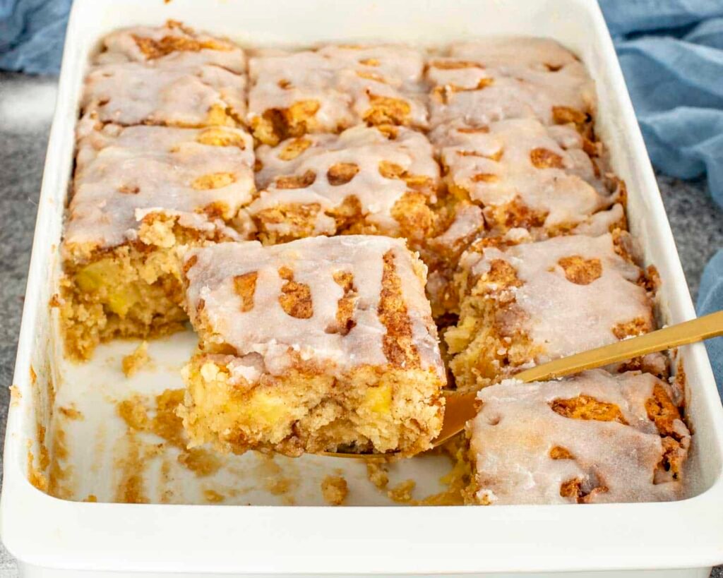 golden brown Apple Fritter Cake