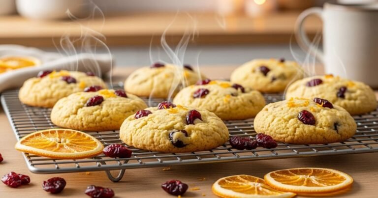 Cranberry Orange Cookies Cooling on Rack