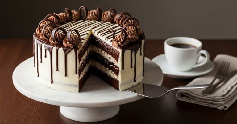 Finished Decadent Tuxedo Cake