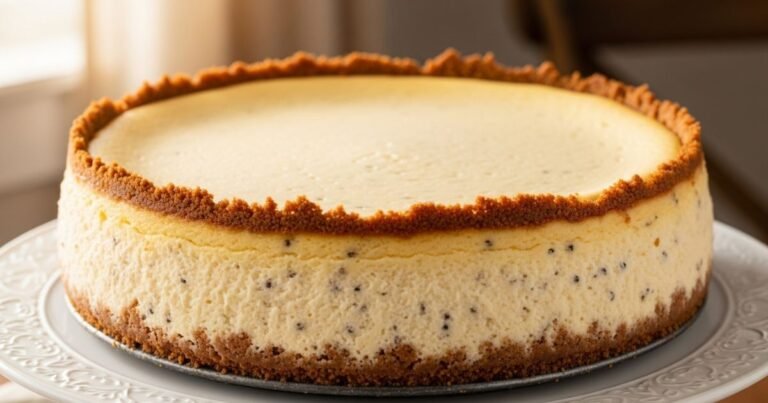 Finished vanilla bean brown butter cheesecake