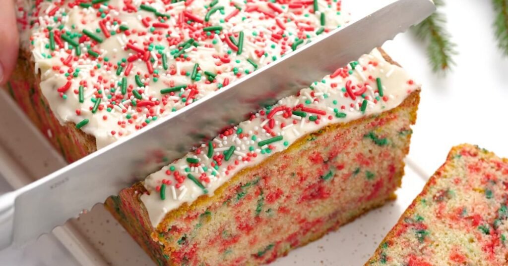 Golden festive Christmas bread dusted with sugar